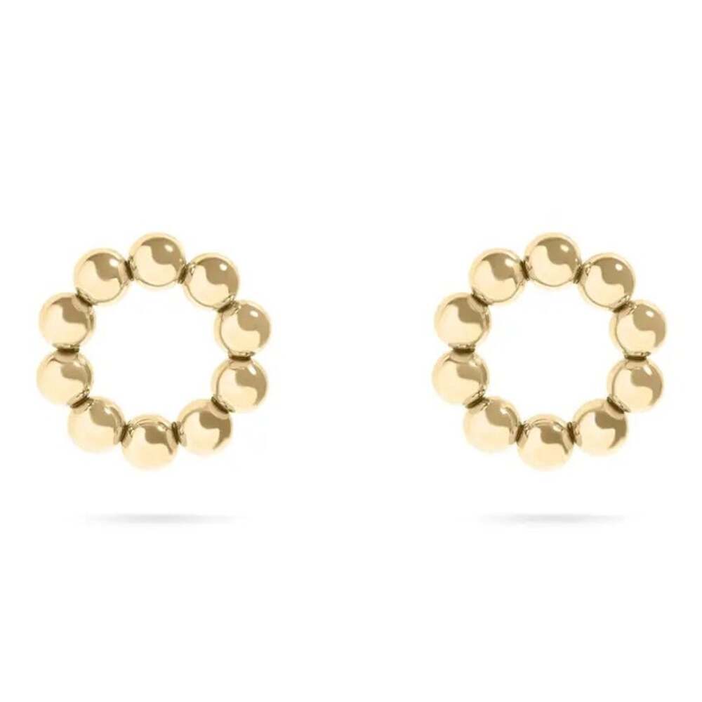 NWT 18K Gold PVD Stainless Steel Circle Ball Stud Earrings Tarnish Free